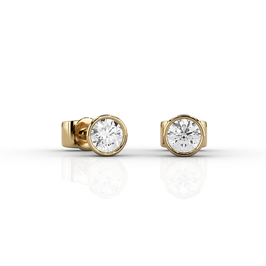 Modern 1/5ct Diamond Pair Studs in 9ct Recycled Yellow Gold