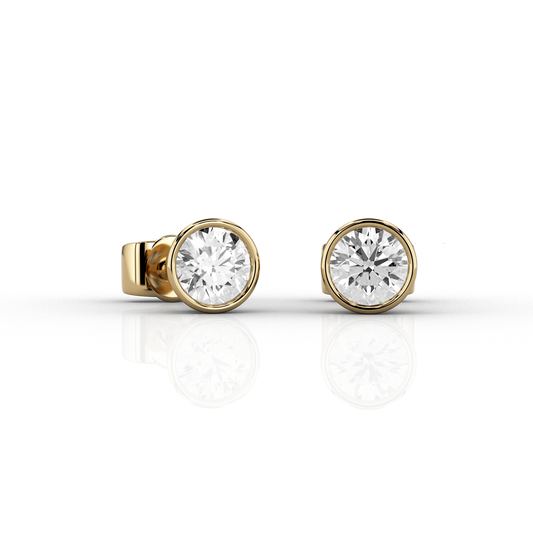 Modern 1/3ct Pair Studs in 9ct Yellow Gold