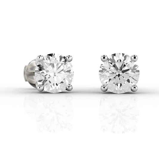 Classic 1.76ct Studs in 18ct Recycled White Gold
