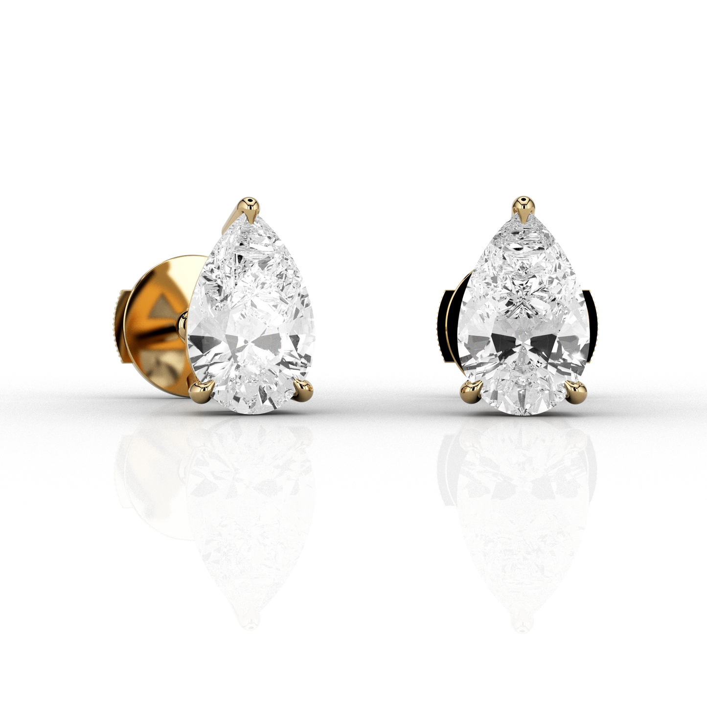 Pear Cut 1.05ct Studs in 18ct Yellow Gold