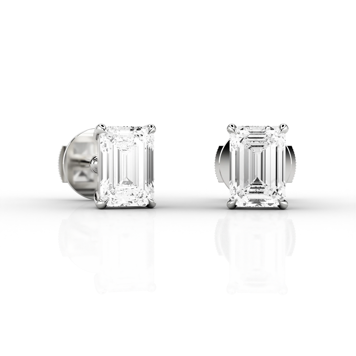 Emerald Cut Classic 1.01ct Studs in Platinum