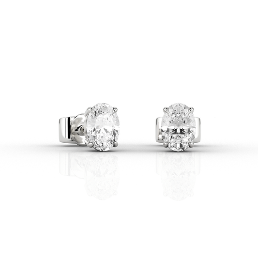 Oval Cut 0.36ct Diamond Studs in Recycled Platinum