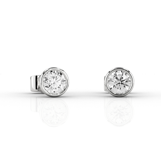Nacelle Bezel 1/3ct Earrings in 18ct Platinum