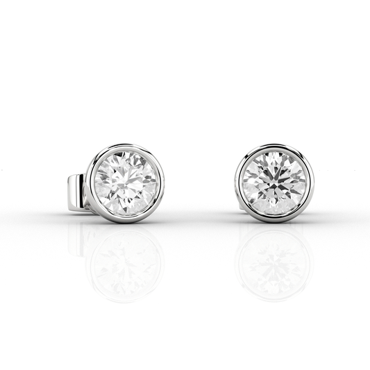 Nacelle Bezel 0.5ct Stud Earrings in Platinum