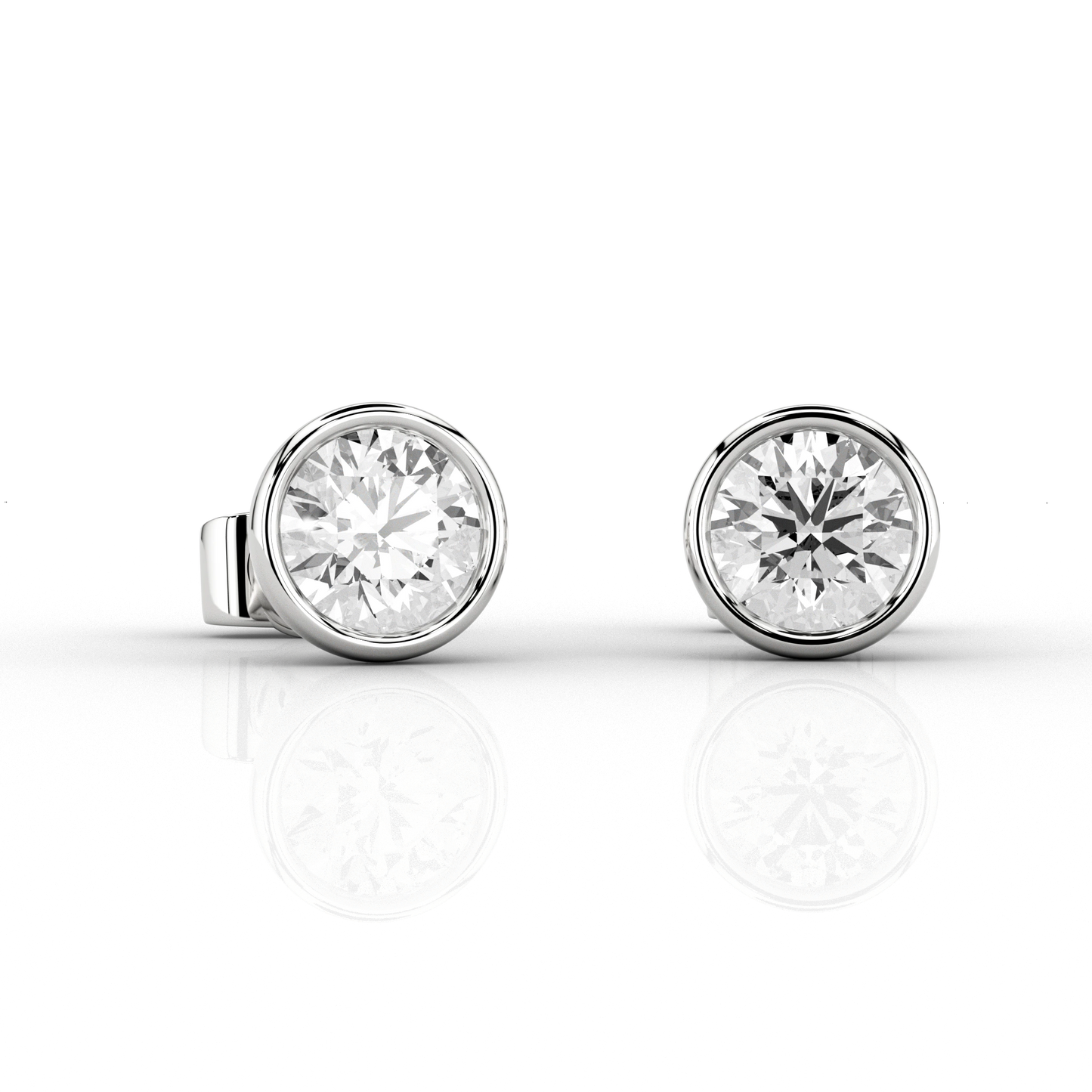Nacelle Bezel 2/3ct Earrings in 18ct Platinum