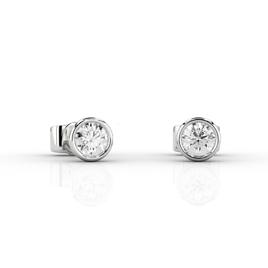 Nacelle Bezel 1/5ct Earrings in Platinum