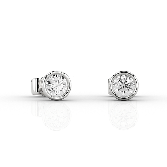 Nacelle Bezel 1/4ct Earrings in Platinum