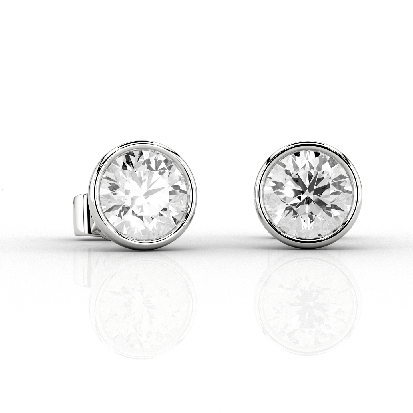 Nacelle Bezel 1/2ct Earrings in Platinum