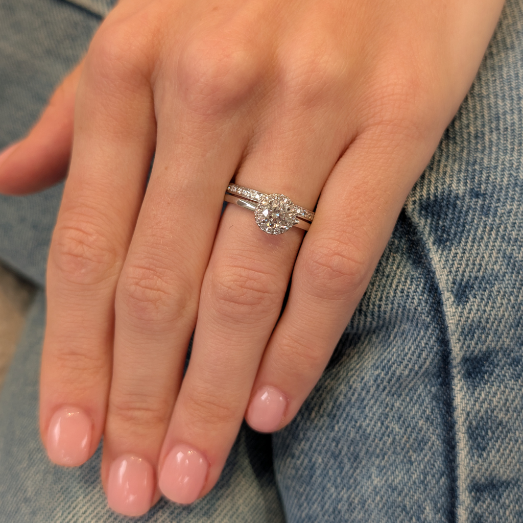 Fine Grain Set Half Eternity Ring in 18ct White Gold