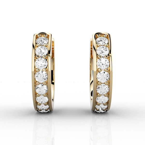 Eternity Huggie Hoop 0.54ct Earrings in 18ct Yellow Gold