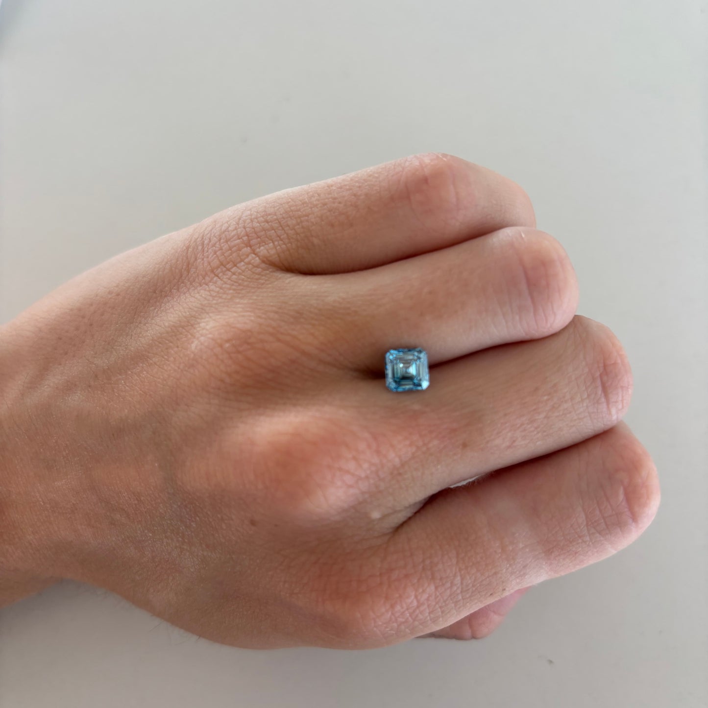 1.14ct Blue Asscher Skydiamond