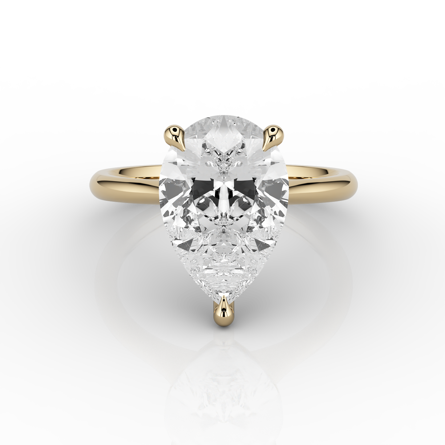 Luna Classic 2.71ct Pear Solitaire Engagement ring in 18ct Yellow Gold