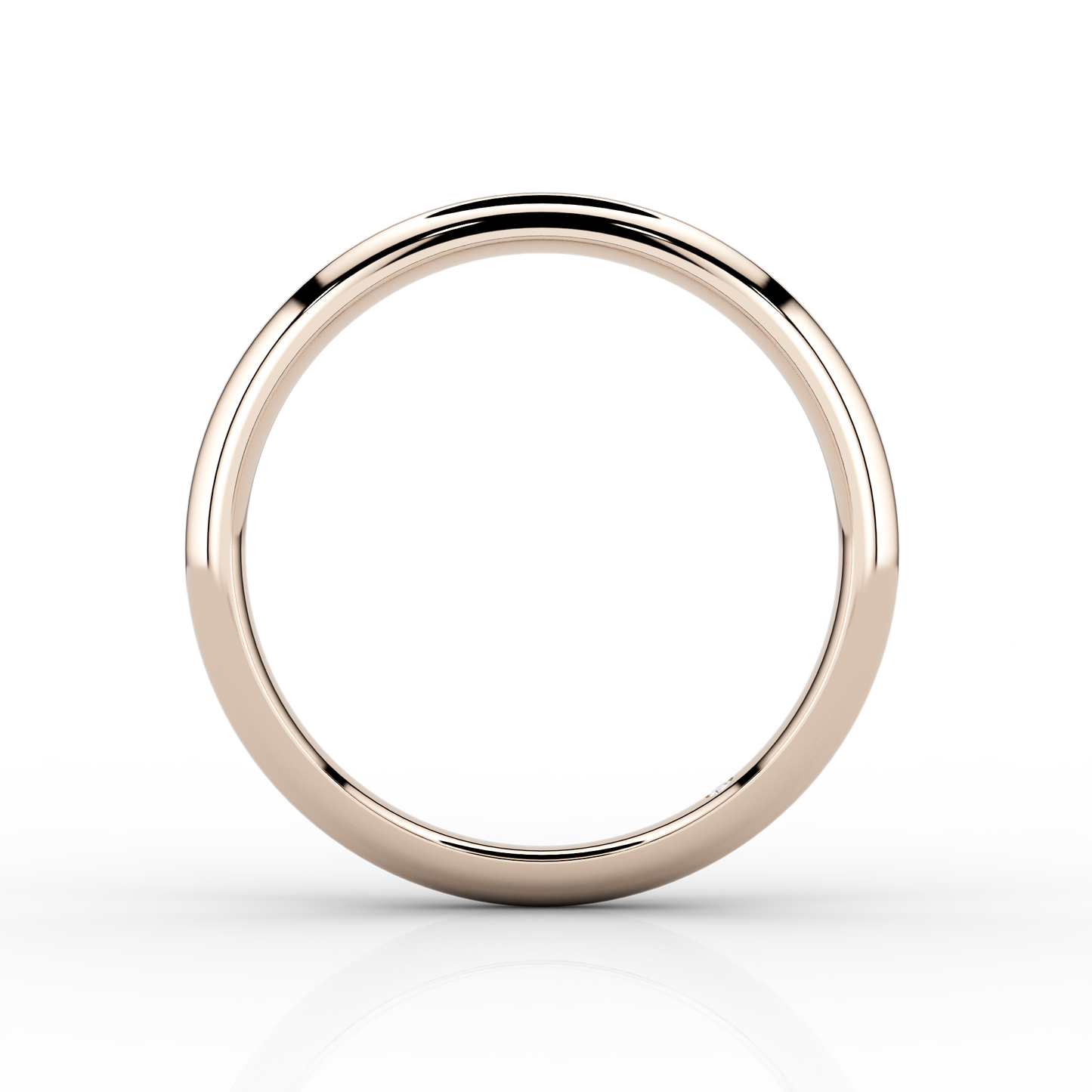 Modern Fine Wedding Band In 18ct Rose Gold