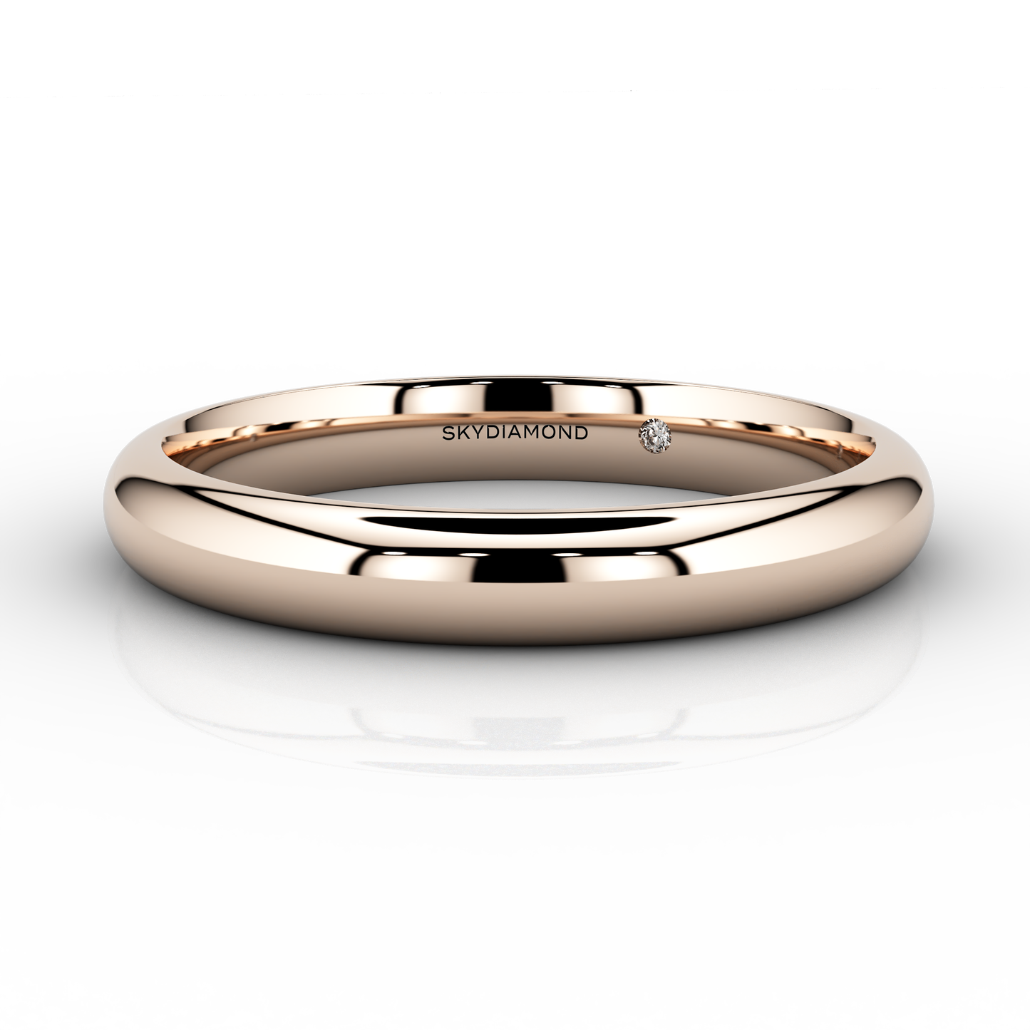 Modern Medium Wedding Band In 18ct Rose Gold