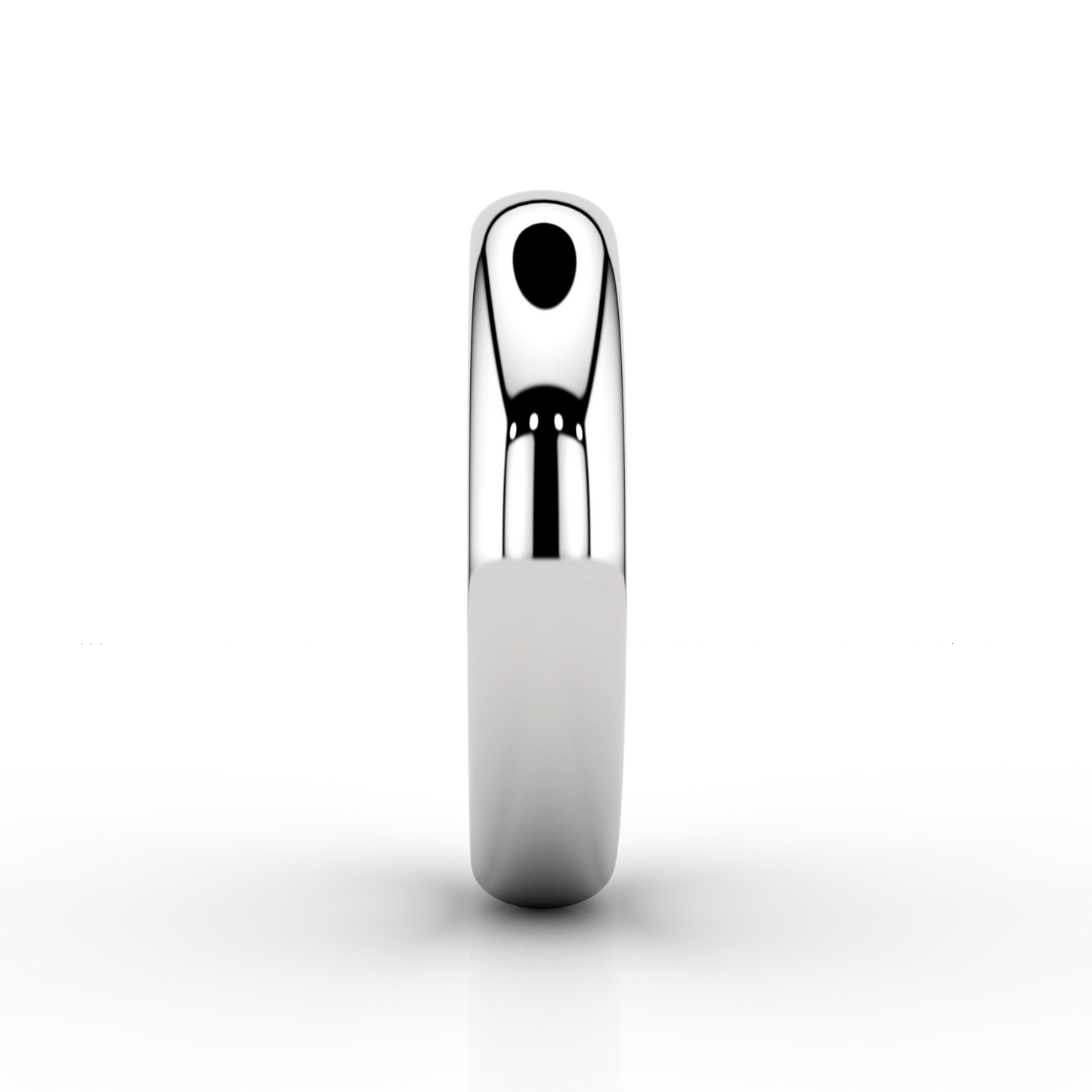 Image of modern wedding band in platinum with hidden lab-grown Skydiamond in 4mm