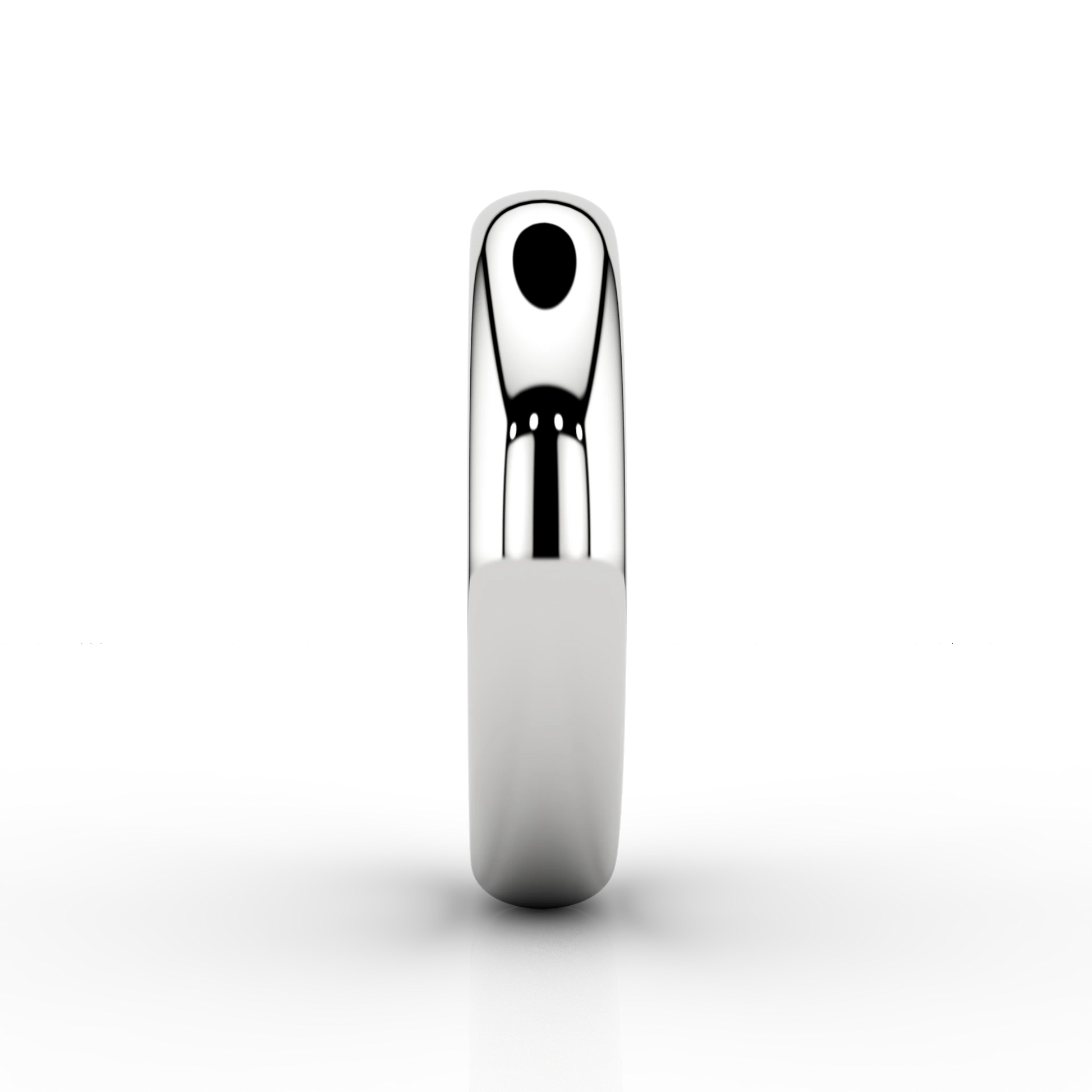 Image of modern wedding band in platinum with hidden lab-grown Skydiamond in 4mm