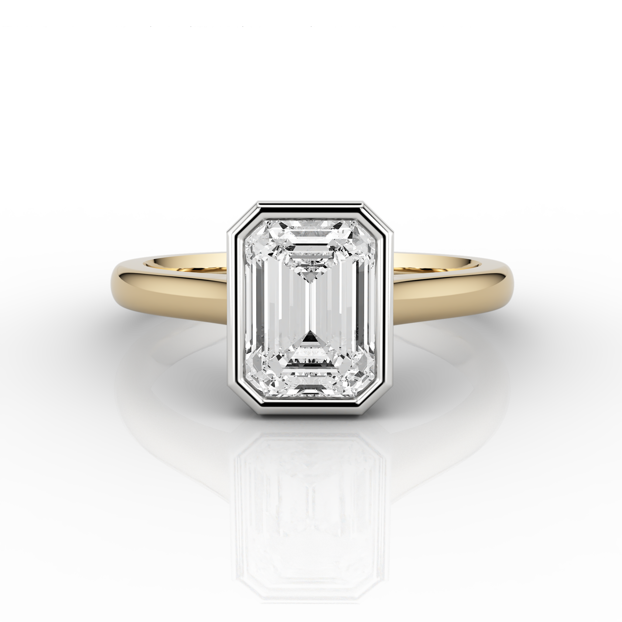 Nacelle Bezel Emerald 1.03 GVS2 Ring in 18ct Yellow Gold & Platinum