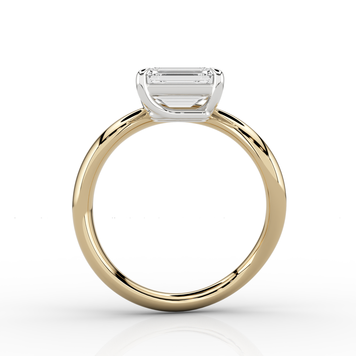 Onda 1.00ct Emerald Wave Ring in 18ct Yellow Gold & Platinum