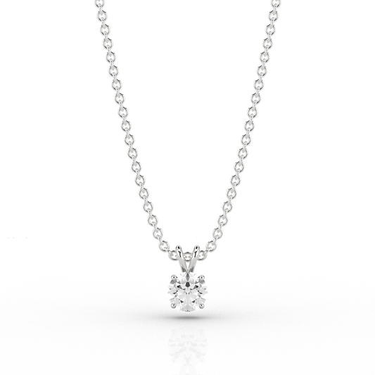 Classic 0.65ct Diamond Pendant in 18ct Recycled White Gold