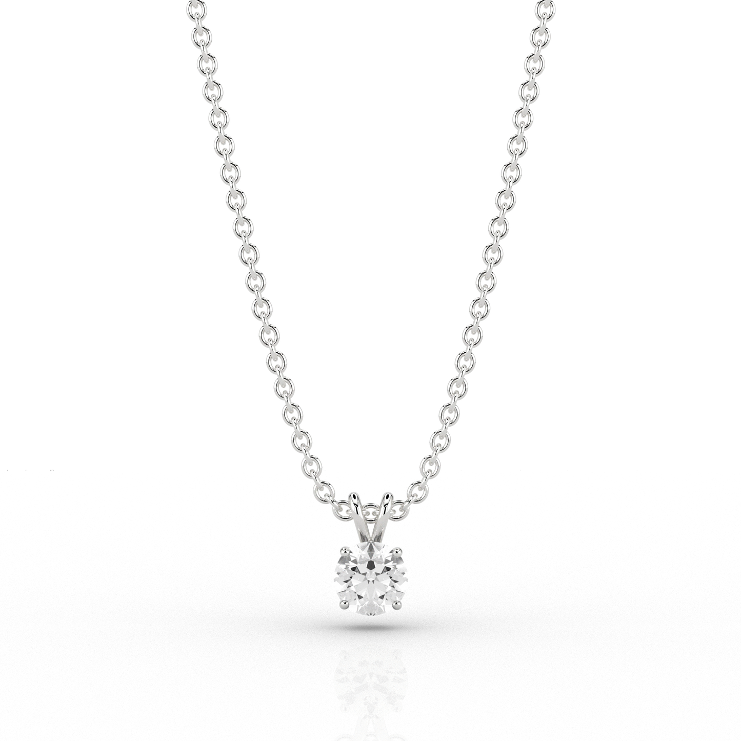 Classic 0.5ct Diamond Pendant in 18ct Recycled White Gold