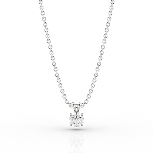 Classic 0.52ct Diamond Pendant in 18ct Recycled White Gold