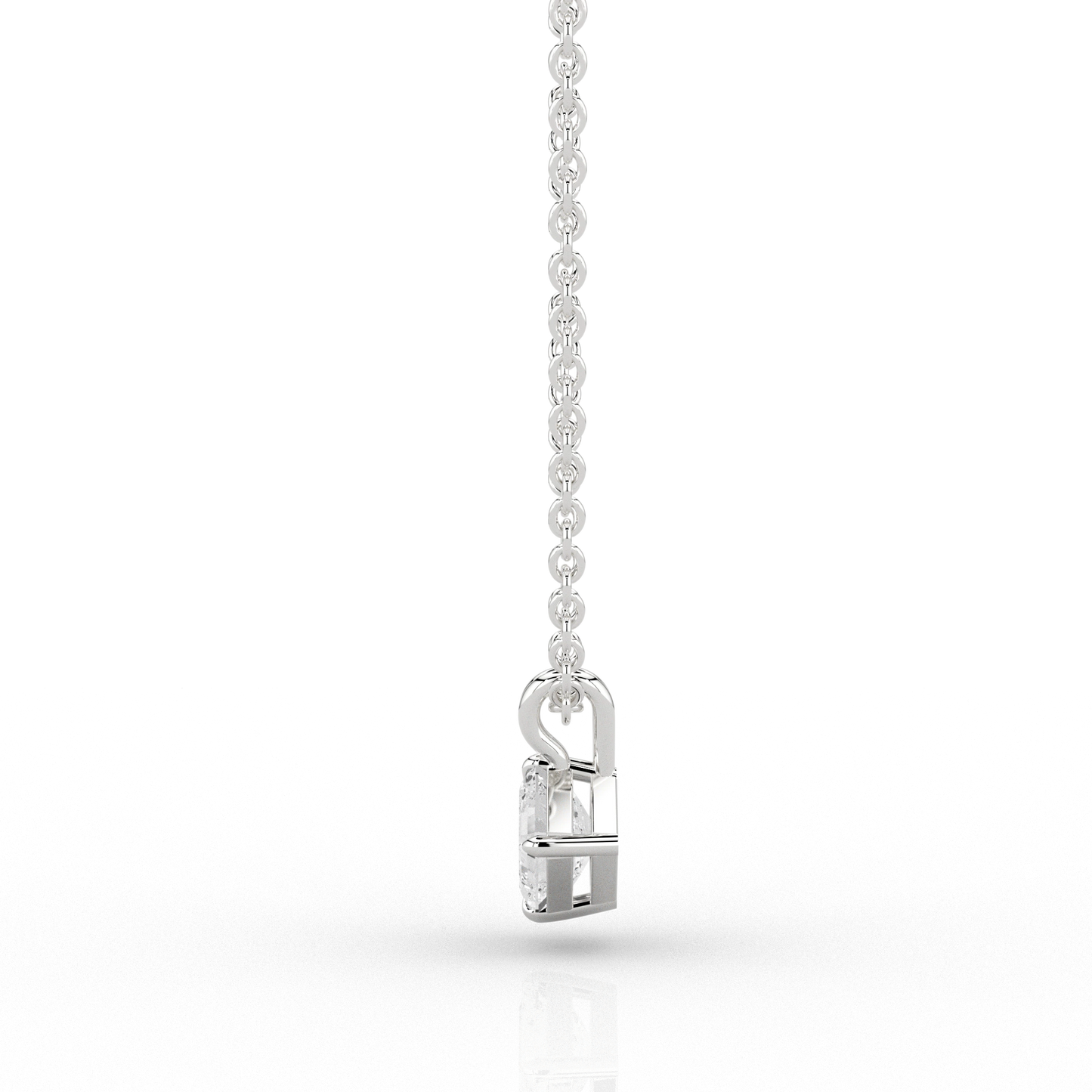 Asscher Cut 0.8ct Diamond Pendant in Recycled Platinum