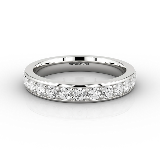 Wide Grain Set  Full Eternity Ring in Platinum