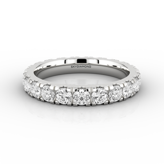 Wide Micro Set Full Eternity Ring in Platinum