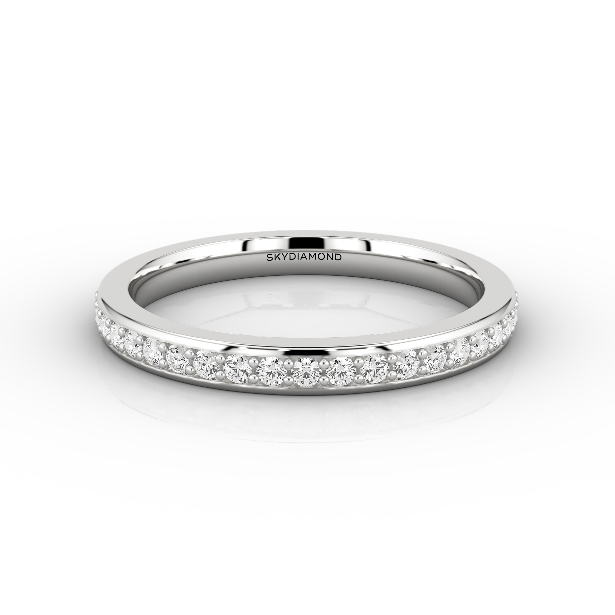 Fine Grain Set Half Eternity Ring
