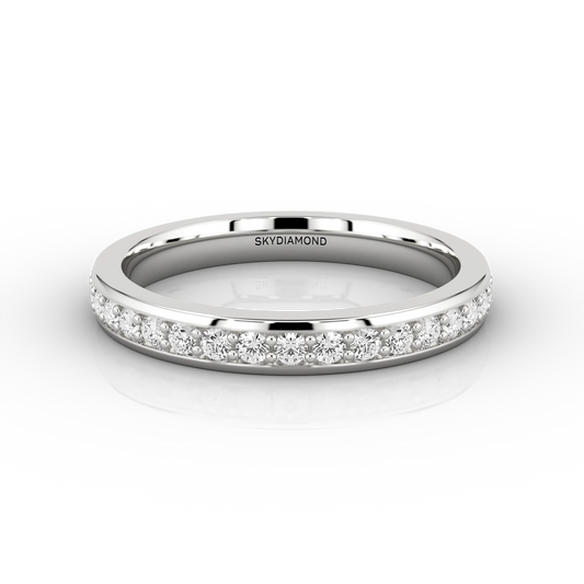 Medium Grain Set Half Eternity Ring
