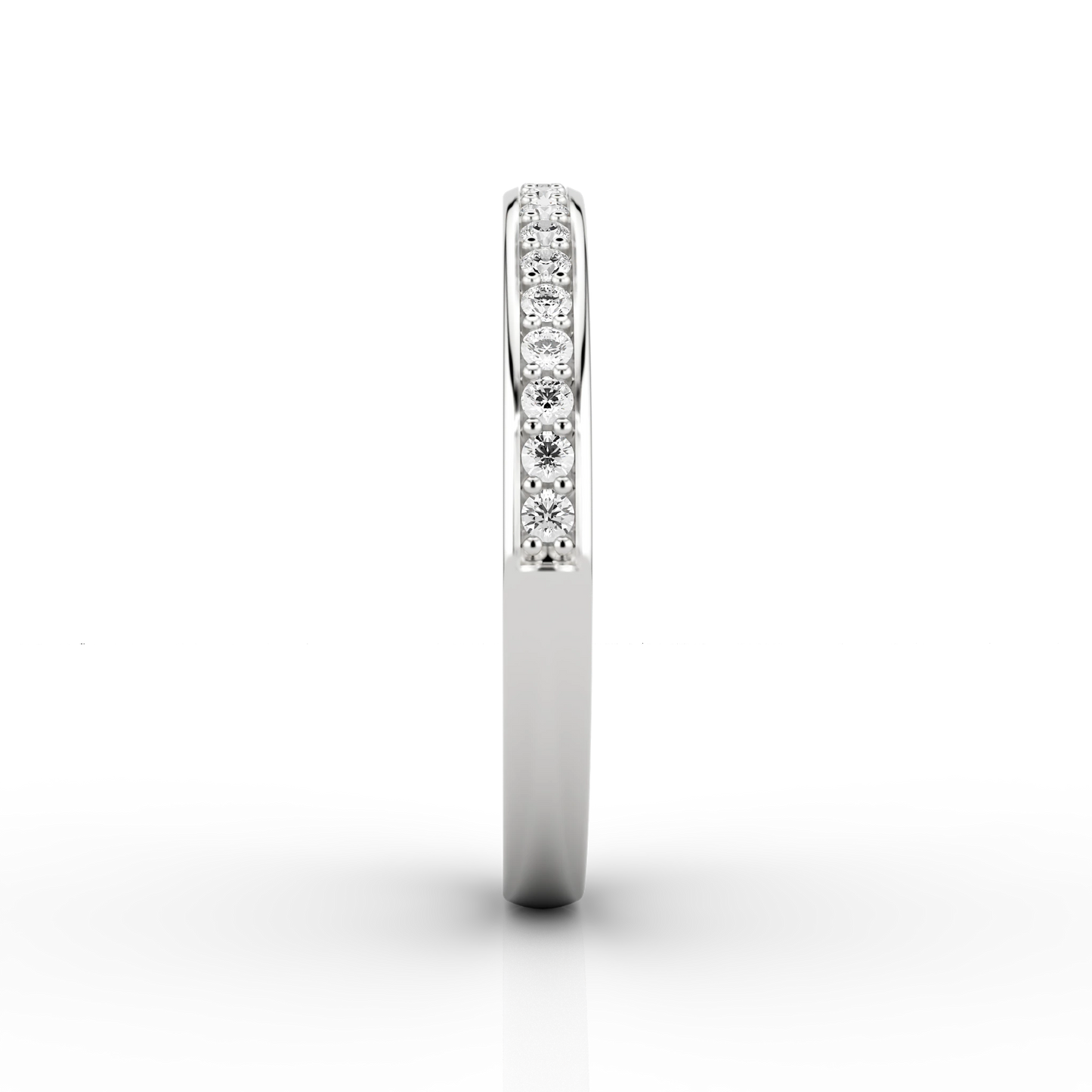 Medium Grain Set Half Eternity Ring in 18ct White Gold