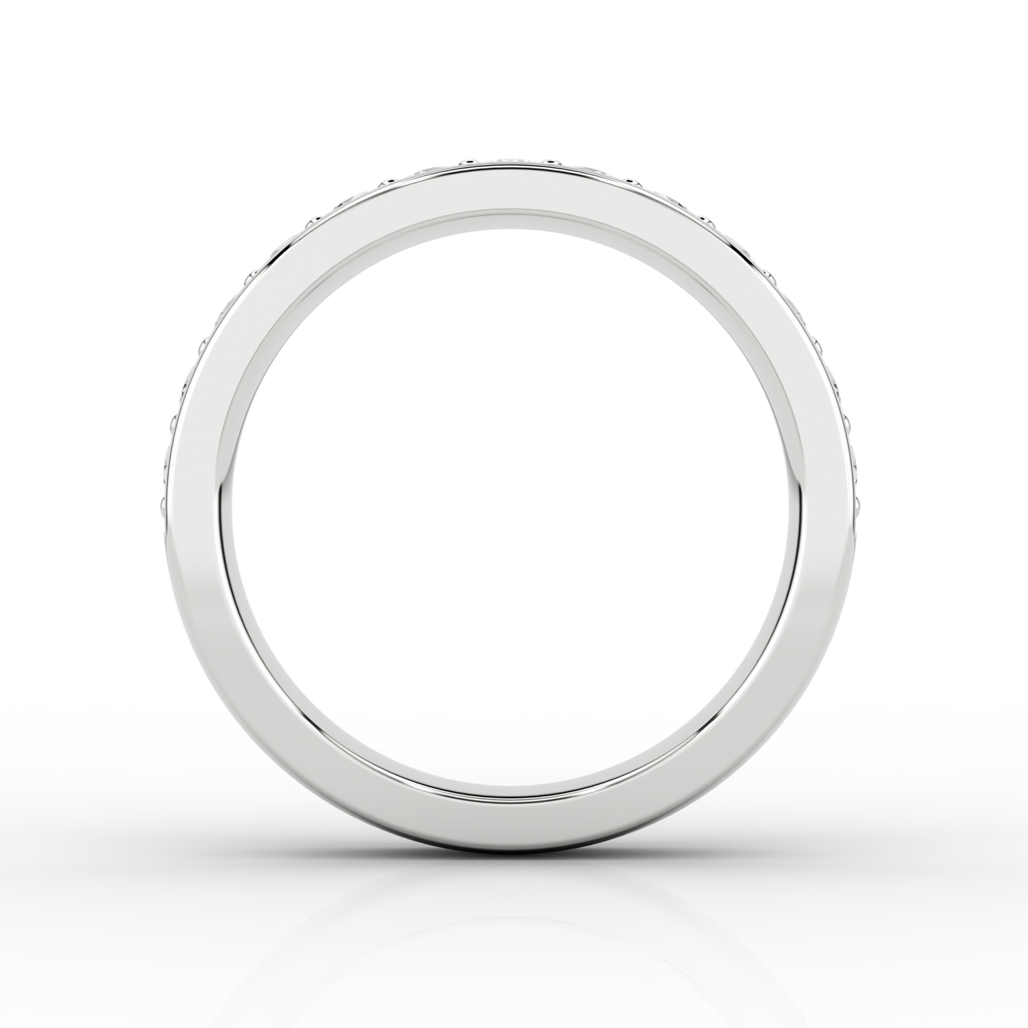 Wide Grain Set Half Eternity Ring