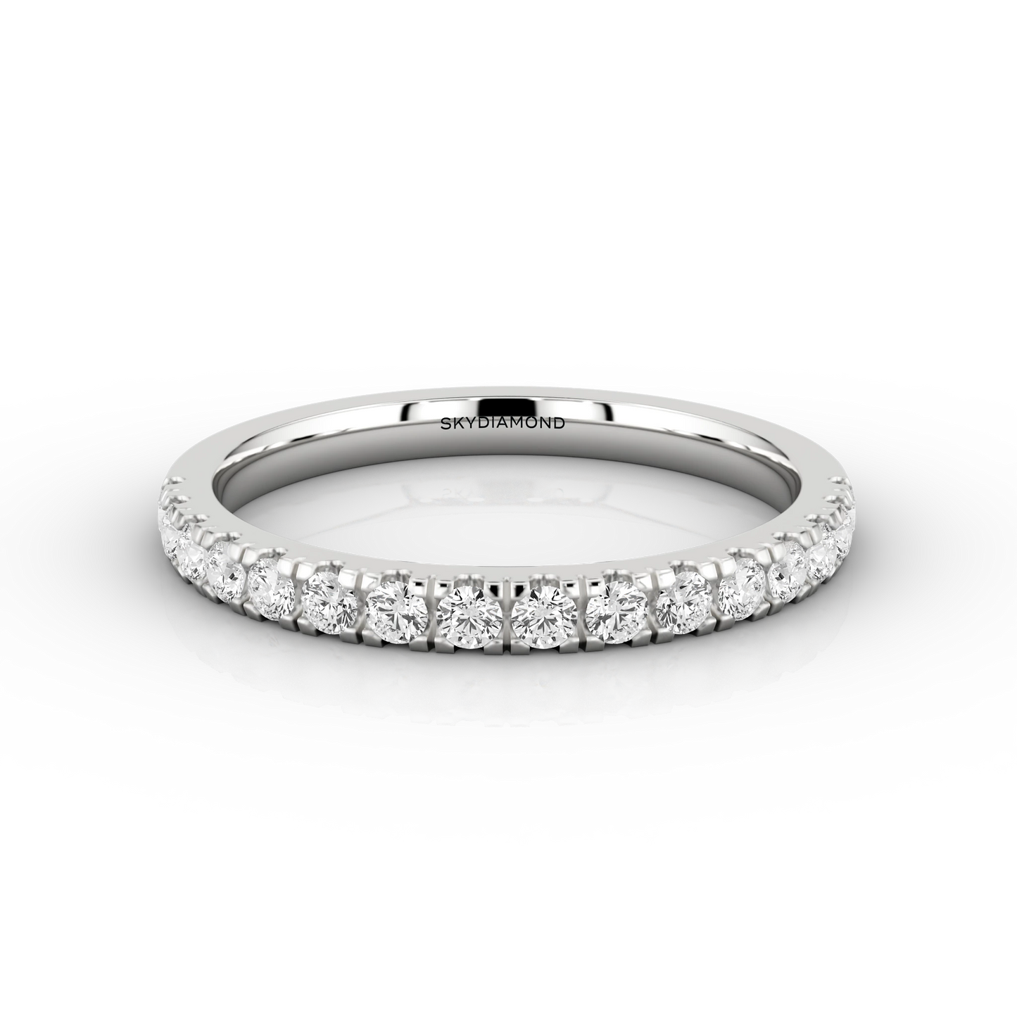 Fine Micro Set Half Eternity Ring in Platinum