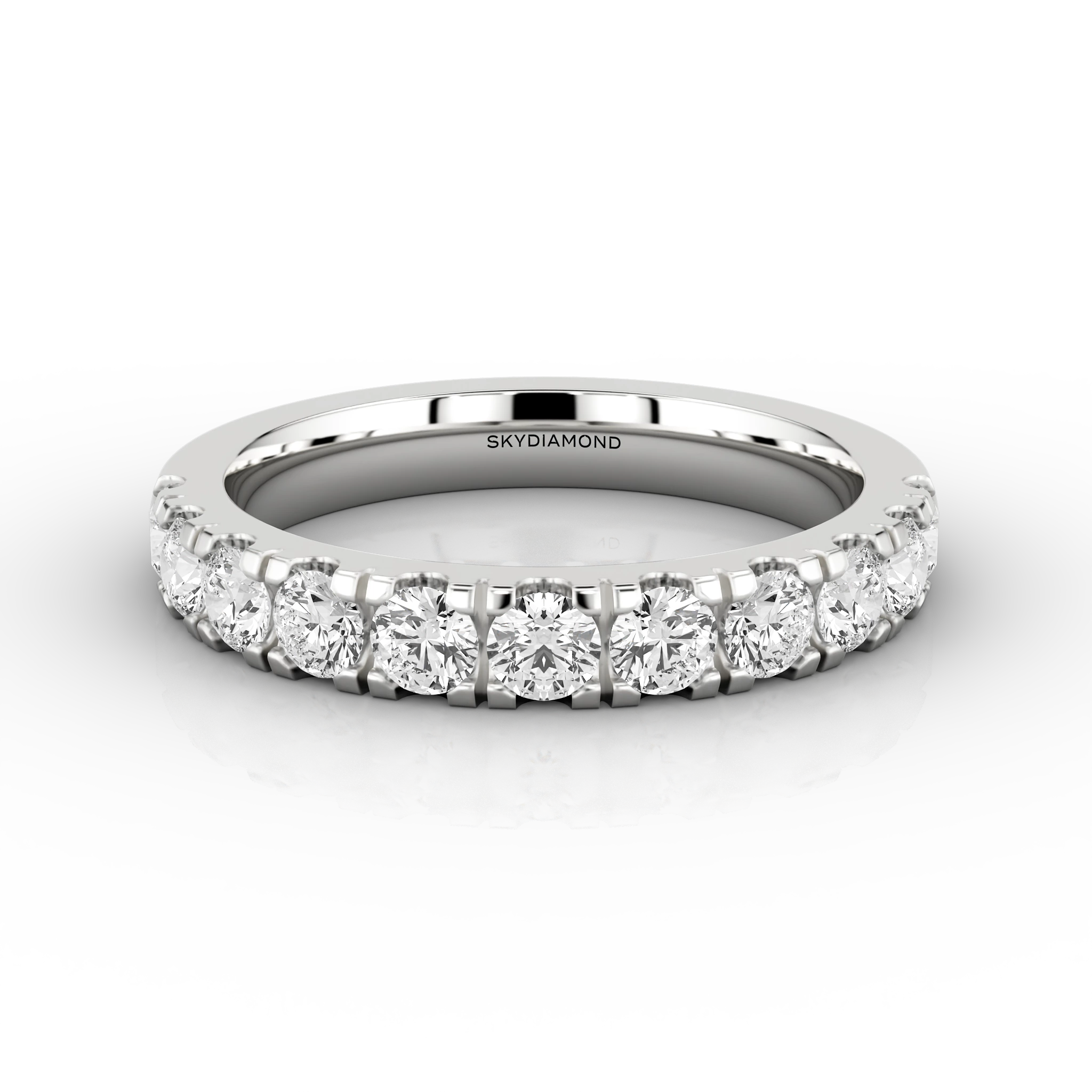 Ready To Ship Wide Micro Set Half Eternity Ring