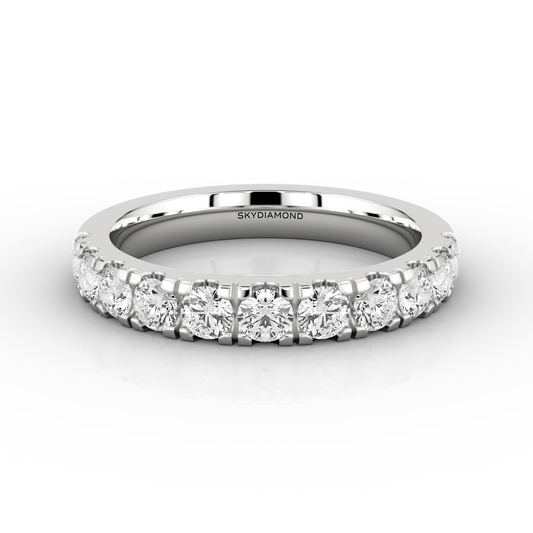Wide Micro Set Half Eternity Ring