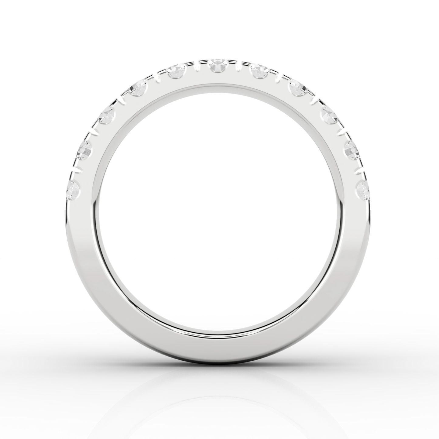 Wide Micro Set Half Eternity Ring