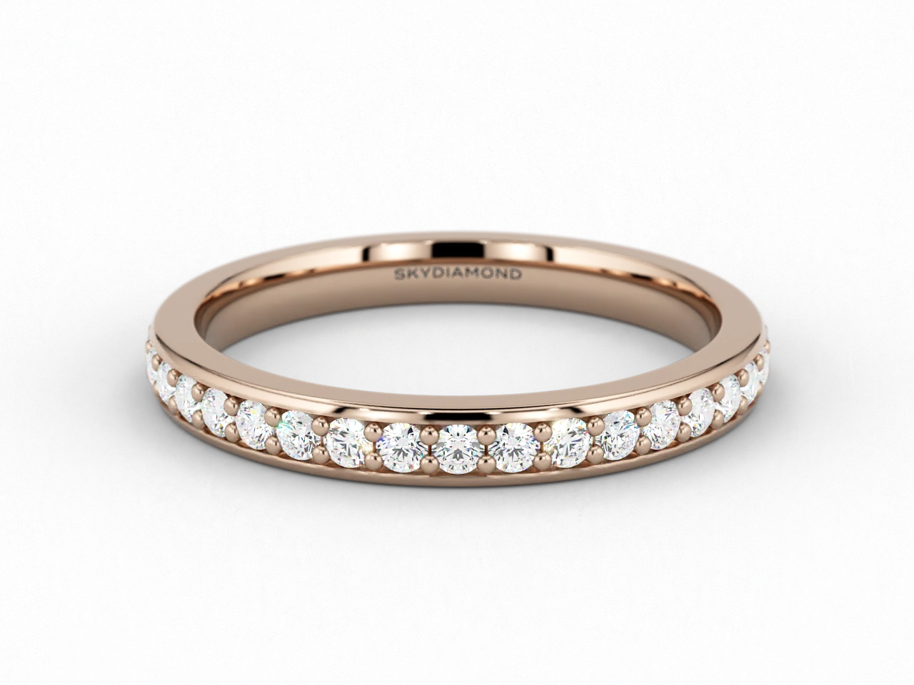 Round Brilliant 0.6ct Grain-Set Full Eternity Ring in 18ct Recycled Rose Gold