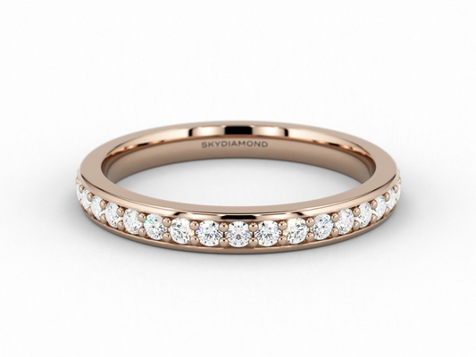 Round Brilliant 0.3ct Grain-Set Half Eternity Ring in 18ct Recycled Rose Gold
