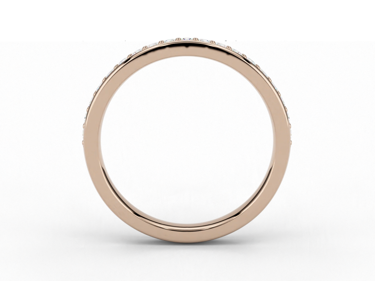 Round Brilliant 0.3ct Grain-Set Half Eternity Ring in 18ct Recycled Rose Gold