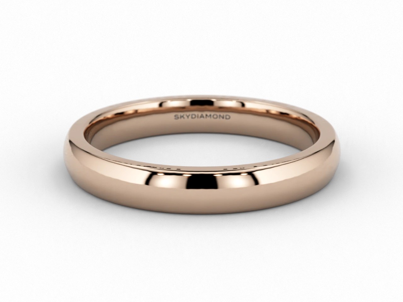 Modern Wedding Band in 3mm 18ct Recycled Rose Gold