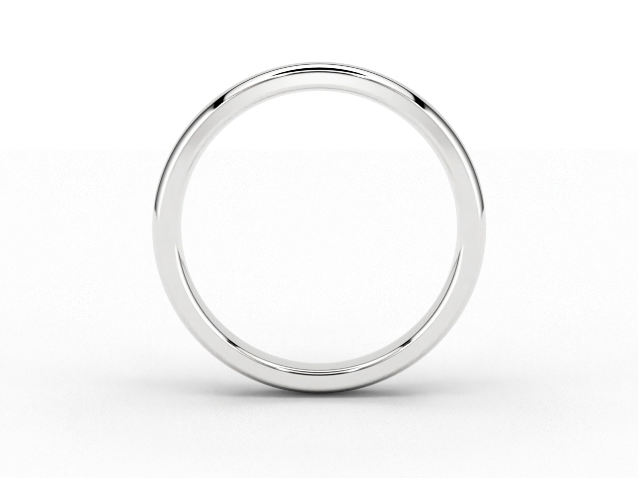 Modern Wedding Band in 3mm 18ct Recycled White Gold