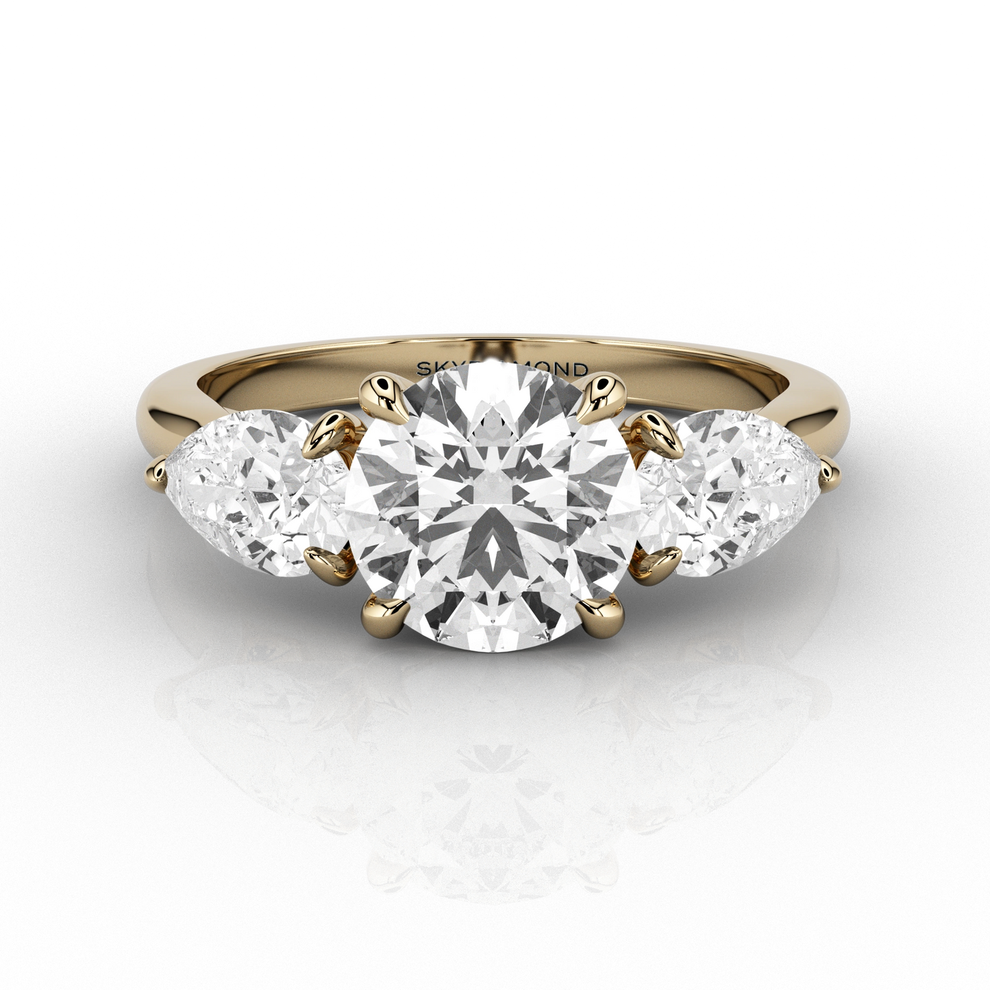 Trilogy 2.25ct Engagement Ring in 18k yellow gold