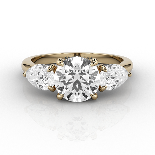 Trilogy 2.25ct Engagement Ring in 18k Yellow Gold