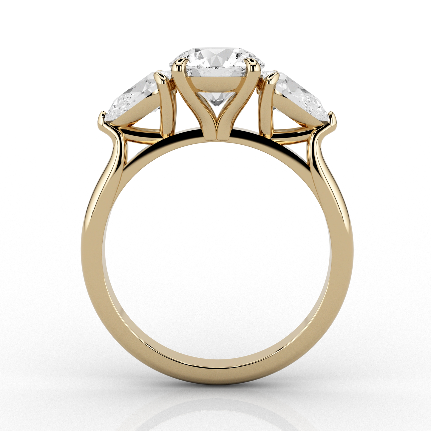 Trilogy 2.25ct Engagement Ring in 18k yellow gold