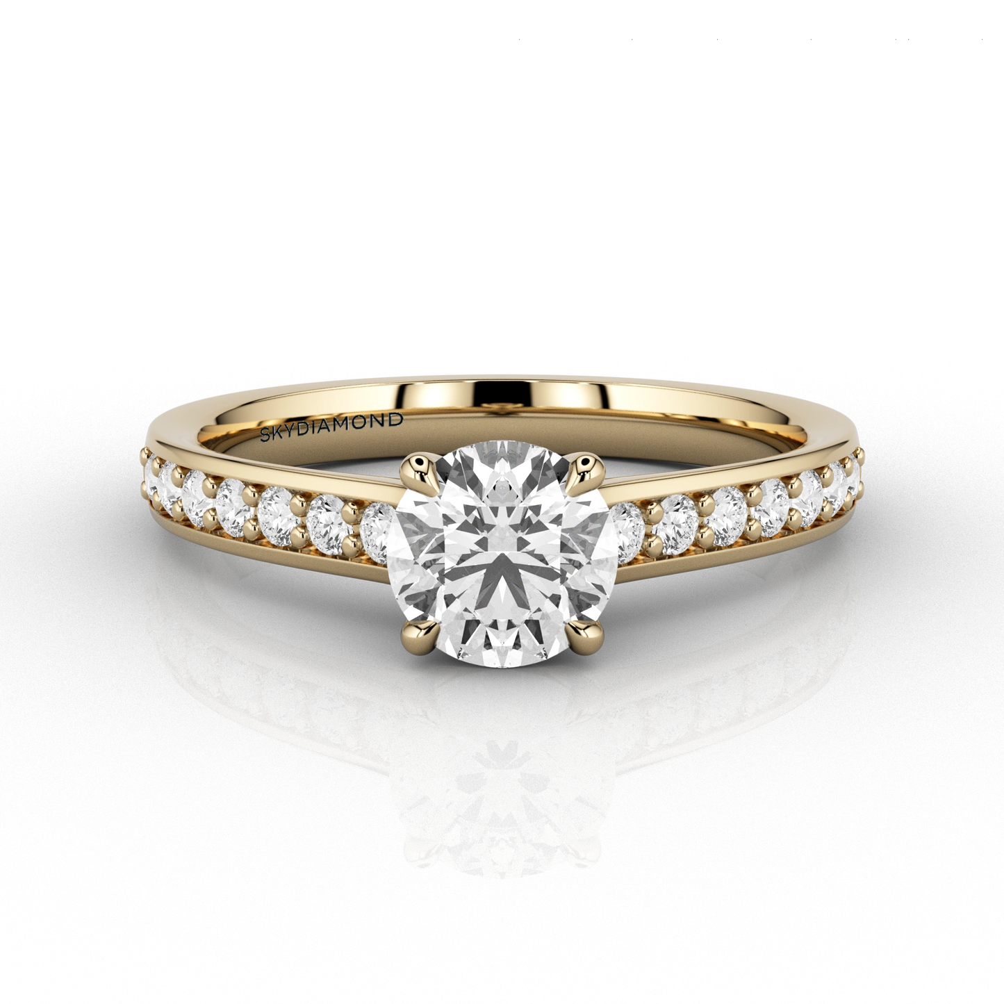 Classic 0.76ct Solitaire Grain Set Engagement Ring in 18ct Yellow Gold