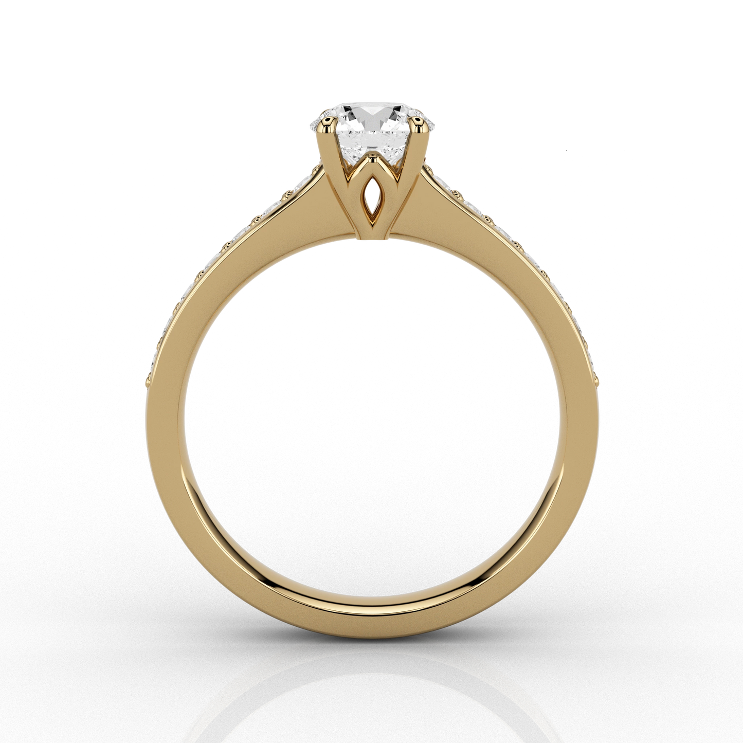 Classic 0.76ct Solitaire Grain Set Engagement Ring in 18ct Yellow Gold
