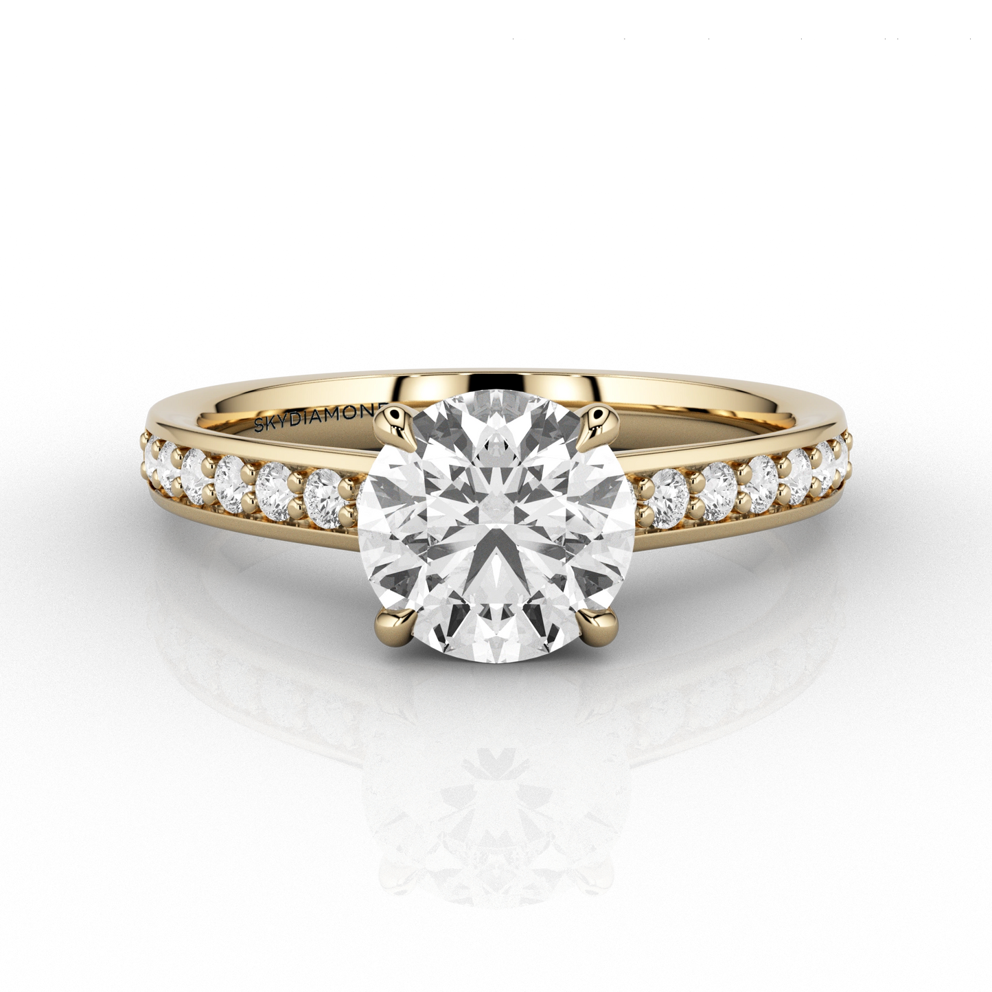 Classic 1.19ct Diamond Solitaire Grain Set Engagement Ring in 18ct Recycled Yellow Gold
