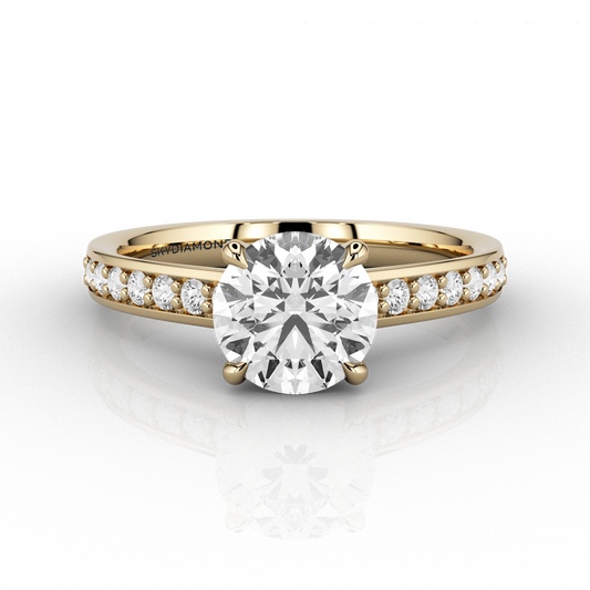 Classic 1.19ct Solitaire Grain Set Engagement Ring in 18ct Yellow Gold