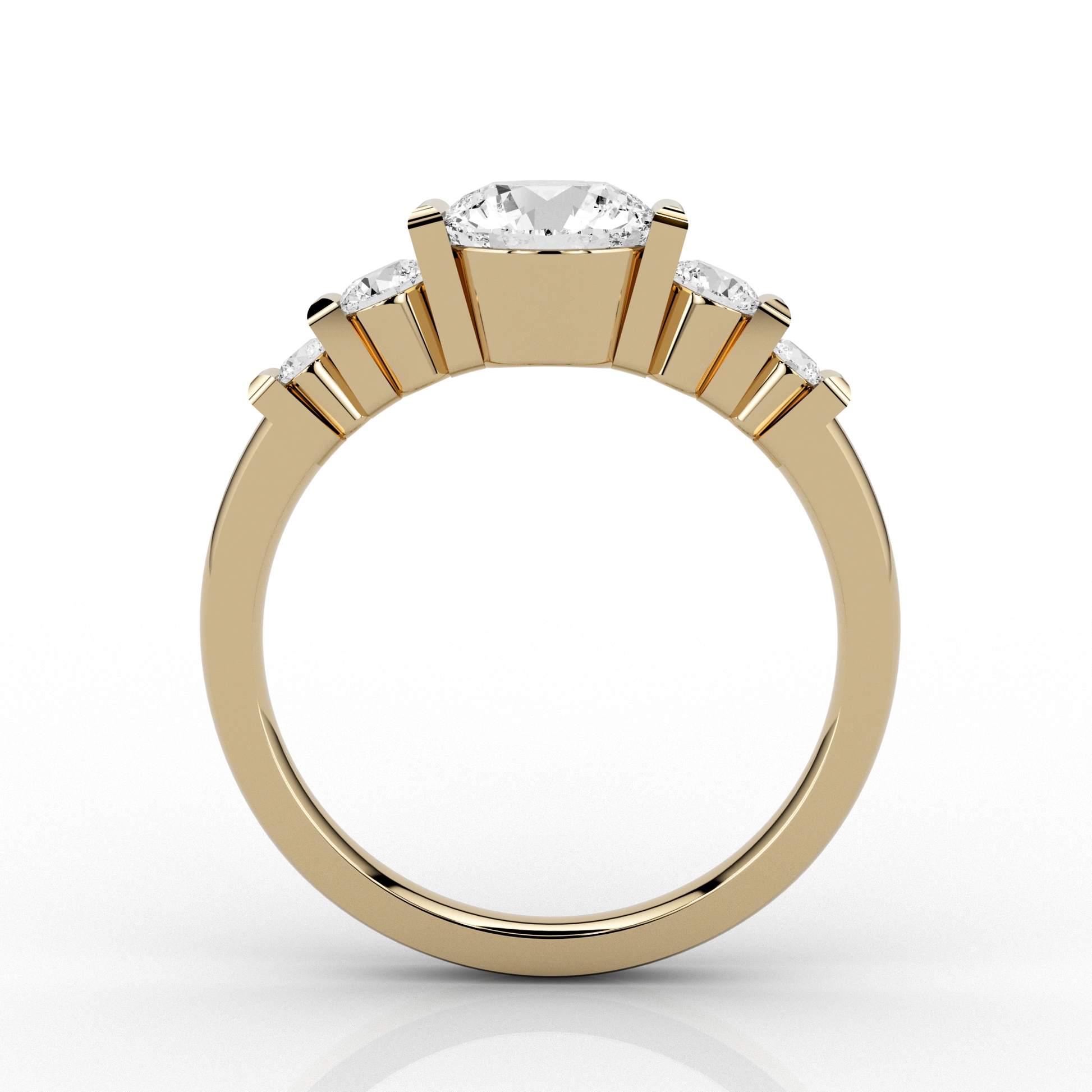Deco Round Brilliant 1.03 GVVS1 Ring in 18ct Yellow Gold – Skydiamond