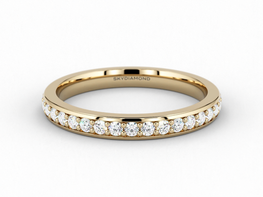 Round Brilliant 0.6ct Grain-Set Full Eternity Ring in 18ct Recycled Yellow Gold